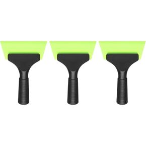 Harfington 3pcs squeegee 5 بوصة طويلة ماء للشفرة للاستحمام مع مقبض غير انزلاق للسيارة الزجاج المنظف الزجاجي ، الأخضر