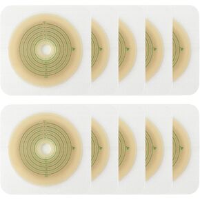 10pcs Skin Barrier with Non-Woven Border for Two Piece Colostomy Bags, Cut-to-Fit, 70mm Max