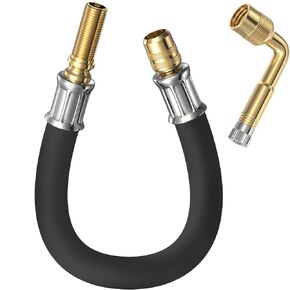 Tire Valve Extension, 8.25 Inch Flexible Tire Valve Extenders, 90 Degree Schrader Valve Adapter, Tire Valve Stem Extension, Universal Flexible Tire Valve for Cars Rv Truck Motorcycle Bike Scooter