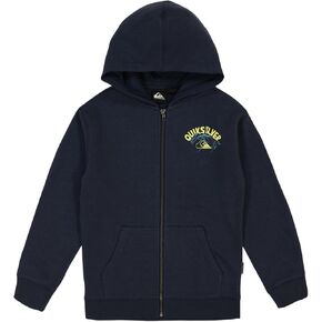 Quiksilver Boys's Full-Zip Fleece Hoodie Shirt مع جيب الحقيبة الأمامية