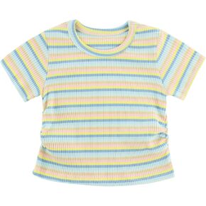Toddler Girls Shirt with Charming Color, Cute Summer Tops for Teen Girls with Buttons