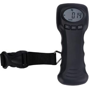 BESPORTBLE Portable Digital Luggage Scale with Backlit LCD Display, Handheld Travel Weight Scale for Suitcases, Fishing, and Postal Use, Compact Design with Nylon Strap, Measures up to 110lb/50kg