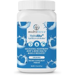 HydraAlka+ Premium Hydration Supplement | Alkalize & Hydrate with Electrolytes | Supports pH Balance, Non-Chronic Heartburn Relief, Muscle Recovery & Bone Health | 30 Servings, 3 Flavors