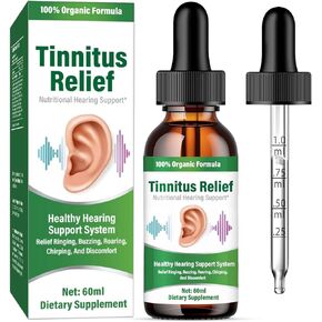 إغاثة Tinnitus scobuty لآذان الرنين ، 60 مل قطرات الرنين ، والزيت العشبية الطبيعية تينيتوس يخفف بشكل فعال من آلام الأذن ، والحكة وتحسين السمع ، والأخضر