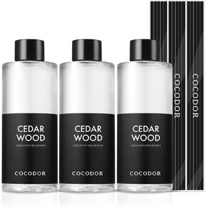 Cocod'or COCODOR Reed Diffuser Oil Refill/Cedar Wood /200ml / 3 Pack/Aromatherapy, Home Fragrance, Scented Oils, Oils for Reed Diffuser, Bathroom Home Decor