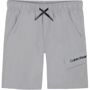 Calvin Klein Boys' Pull-on Tech Cargo Shorts, Drawstring Closure