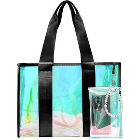 Didida Large Beach Tote Bag For Women 26L With Touch Screen Phone Bag Clear Waterproof Sandproof Beach Shoulder Bag Handbag
