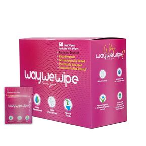 On-The-Go Flushable Feminine Wet Wipes, 32 Count XL Individually Wrapped Female Wipes, Hypoallergenic 100% Plant Based Septic Safe, Travel Size Adult Cleansing Cloth for Women, Rosewater
