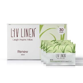 Bamboo Deodorant Wipes - 30 count - Individually Packaged - Aromatherapy Scents (Lemon, Lavender, Aloe and Coconut) (30 count, Lemon)