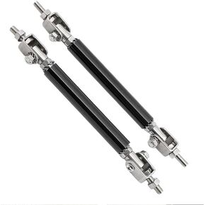 2PCS Adjustable Front Bumper Lip Splitter Strut Rod Tie Support Bars Replacement fit for Universal 75mm 2.95"(Black)