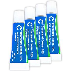 Cosette Cold Sore/Fever Blister Treatment for Face or Lips with Docosanol Cream, 10% - Treatment Cream for Cold Sore/Fever Blister - 0.07 oz Tube (4)