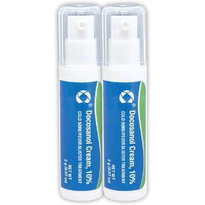 Cosette Cold Sore/Fever Blister Treatment for Face or Lips with Docosanol Cream, 10% - Treatment Cream for Cold Sore/Fever Blister - 0.07 oz Pump Bottle (2)