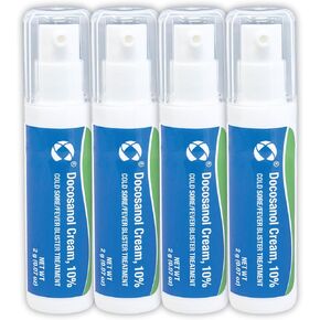Cosette Cold Sore/Fever Blister Treatment for Face or Lips with Docosanol Cream, 10% - Treatment Cream for Cold Sore/Fever Blister - 0.07 oz Pump Bottle (4)