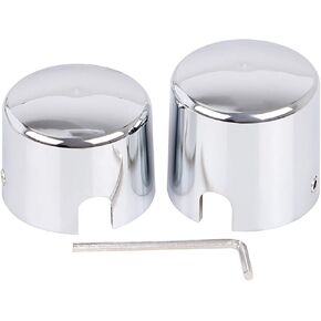 Pair Chrome Aluminum Rear Axle Nut Caps Cover for Harley Softail FLST FXST