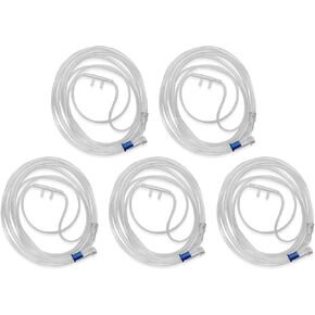 5pk 7Ft Adult Oxygen Nasal Cannula, Ultra-Soft, Trumpet Connector