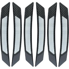 6Pcs Car Reflective Trim Side Marker Stickers, Door Reflector Guard, Automotive Exterior Accessories, Truck Wheel Well Arch Bumper Fenders(White&Black)