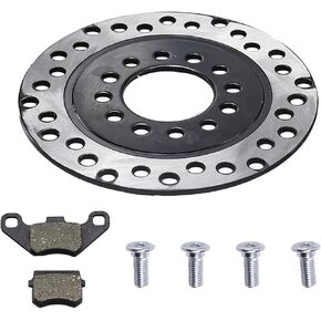 PRO BAT 158mm/6.22" Rear Front Brake Disk Rotor+Brake Pad for 50cc 70cc 90cc 110cc 125cc Chinese Quad Taotao Boulder B1 Coolster 3050HD ATV Kids Four Wheeler