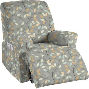 CRFATOP Printed Recliner Slipcover Stretch Reclining Chair Covers 4 Pieces Non Slip Recliner Sofa Slipcovers with Pocket Fitted Sofa Couch Cover Lazy Boy Chair Cover for Pet Kid Living Room,43