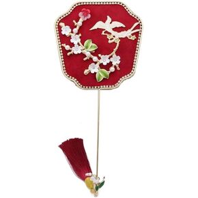 Leadigol Bridal Group Fan Chinese Style Hand Bouquets Tassels Chinese Silk Fan Ancient Polygon Mini Chinese Fan Chinese Wedding