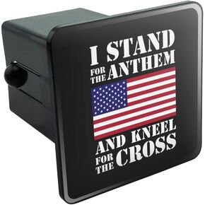 GRAPHICS & MORE I Stand for The Flag Kneel Cross USA American Flag Patriotic Tow Trailer Hitch Cover Plug Insert 1 1/4 inch (1.25")