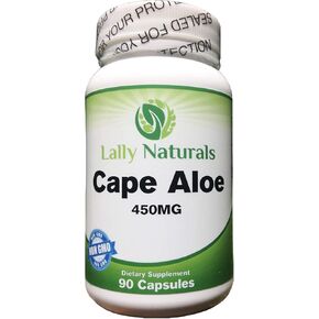 Cape Aloe 450 mg - غير المعدلة وراثيا - الإغاثة الطبيعية - كبسولات أوراق Aloe Ferox الكاملة (90 كبسولة)