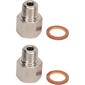 Ejoyous Oil Pressure Gauge Sensor Adapter, 1/8in NPT Female to M10 X 1.0 Male Pressure Gauge Sender Adapter Stainless Steel Leakproof Universal for Cars