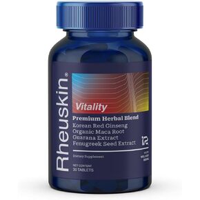Vitality Supplement for Men – Maca Root, Korean Red Ginseng Rg3, Guarana, L-Arginine, Fenugreek – Energy, Stamina & Performance Booster – 30 Caplets, 860mg