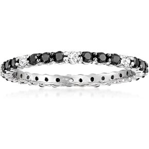 Ross-Simons 0.50 ct. t.w. Black and White Diamond Eternity Band in 14kt White Gold