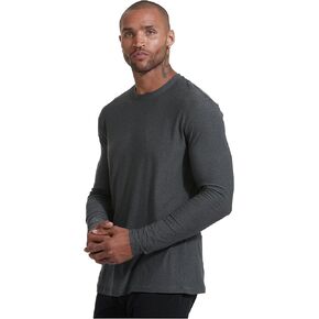 True Classic Active Long Sleeve Crew for Men, Premium Quick Dry Workout Shirts for Men, Pack of 1, Charcoal Heather Gray, 2XL