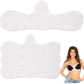 4 Pcs Reusable Cotton Bra Liners Under Bra Liners to Absorb Sweat Under Breasts Sweat Absorber Pads, White