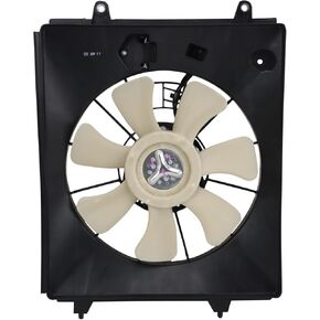 TRQ Right A/C Condenser Cooling Fan Assembly Passenger Side Compatible with 2010-2011 Honda CR-V HO3120107