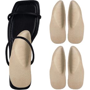 Pigskin Arch Support Insoles for Women Plantar Fasciitis & Flats Feet Pain Relief, 0.4" Thickness, Self-Adhesive Arch Insert with Heel Cushion for High Heels Sandals Slippers Flats, 2 Pairs 5-8 Size