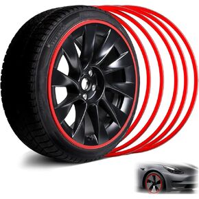 Rim Protector, 22" Wheel Protection Ring, Wheel Rim Protector with Aluminium Alloy Material, Strips for Curb Rash Prevention, Wheel Accessories for All Cars, Trucks, SUVs and Tesla All Models, 4PCS