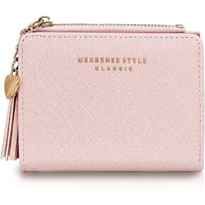 Women's Wallets, PU Leather Credit Card Holder Small Wallet for Women and Girls, Womens Wallet with Tassel for Travelling, Shopping, Dating (pink)