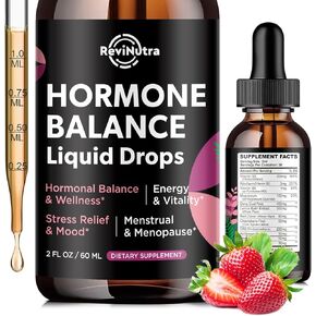 Hormone Balance for Women Liquid Drops, with Black Cohosh, DIM, Dong Quai, Multivitamin & More, Supports Healthy Cortisol Levels, Restore Hormone Harmony, Gut Health, Mood, Sleep Support, 2 Fl Oz