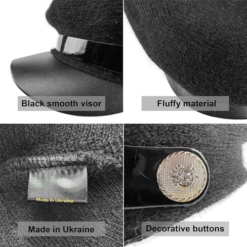 Newsboy Hat with Scarf for Women - Angora Wool Chauffeur Hat with Tube - Knit Paperboy Cap with Brim in Saudi Arabia