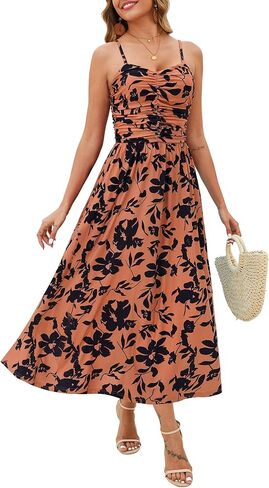 Annebouti Women 2025 Summer Spring Ruched Maxi Bress in Saudi Arabia