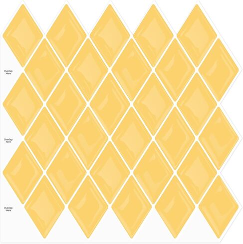 Peel and Stick Backsplash Diamond Shape Stick on Tile Kitchen Backsplash Self Adhesive 11.8" x11.8", 5 Sheets - Tuscan Yellow in Saudi Arabia