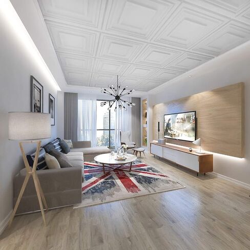 البلاط السقف Art3d إسقاط 24 × 24 بوصة (12 حزمة ، 48 قدمًا in Saudi Arabia