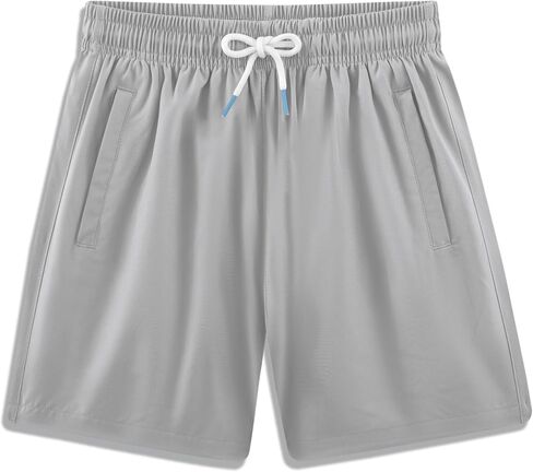 Boys Running Shorts with Compression Liner Zipper Pockets Kids Athletic Workout Gym Sports Quick Dry in Saudi Arabia