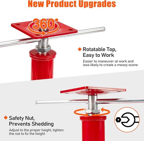 4 Pack House Jacks for Leveling Crawlspace, 11" - 16" Height Range, 11023 lbs Max Load Capacity, House Floor Jacks Post Pole for Leveling in Kuwait
