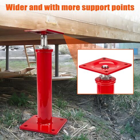 4 Pack House Jacks for Leveling Crawlspace, 11" - 16" Height Range, 11023 lbs Max Load Capacity, House Floor Jacks Post Pole for Leveling in Kuwait