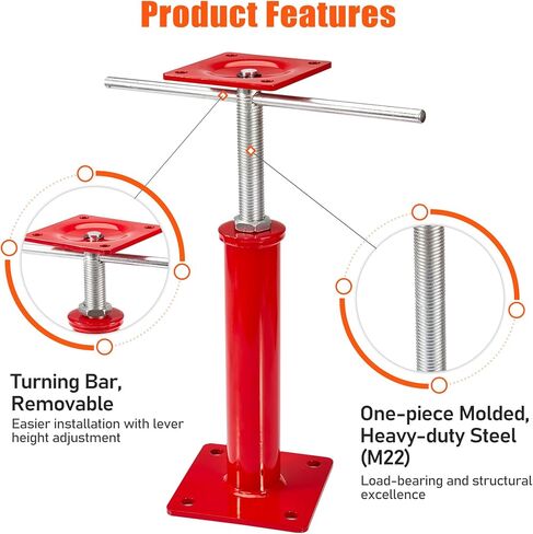 4 Pack House Jacks for Leveling Crawlspace, 11" - 16" Height Range, 11023 lbs Max Load Capacity, House Floor Jacks Post Pole for Leveling in Kuwait
