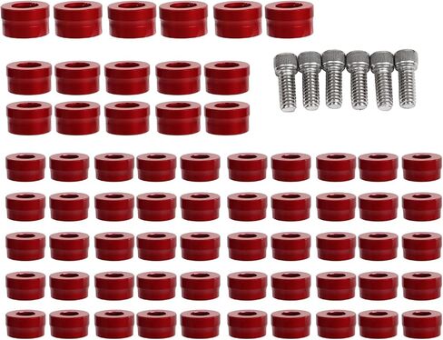 66pcs Red Engine Bolt Topper Cap Cover Aluminum For Harley Evolution,Twin Cam Touring Softail Dyna All Year All Model in Saudi Arabia