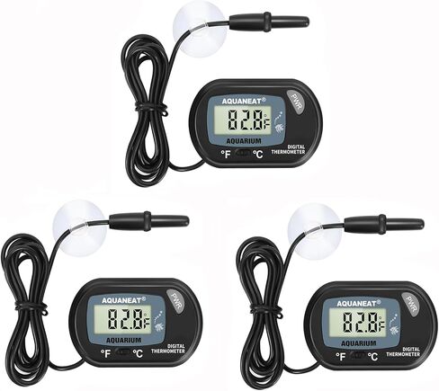 AQUANEAT 1 Pack Aquarium Thermometer, Fish Tank Thermometer, Digital Thermometer, Reptile Thermometer, Terrarium Water Temperature Test, with Large LCD Display in Kuwait