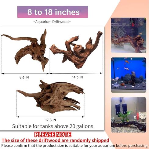 Hamiledyi 5 Pcs Driftwood Branches 5.5"-8.6" Aquarium Wood Decoration in Kuwait