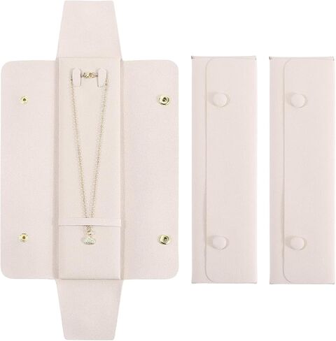 GORGECRAFT 3Pcs Necklace Travel Case Tangle-Free Jewelry Organizer Storage Bag Travel Necklace Pouch for Wedding Christmas Valentine's Day Women Bridesmaid Gifts Old Lace 8.66 x 2.4 inch in Saudi Arabia