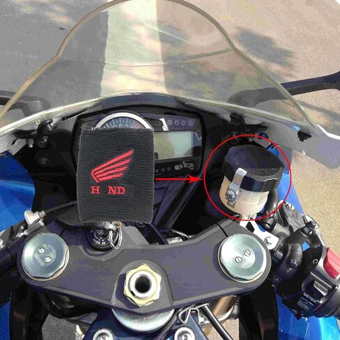 خزان فرامل الدراجات النارية جورب متوافق مع CBR600RR CBR900RR CBR1000RR - غطاء جورب الخزان (أسود وأحمر) 1 حزمة in Kuwait