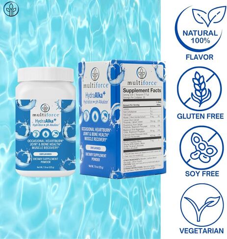 HydraAlka+ Premium Hydration Supplement | Alkalize & Hydrate with Electrolytes | Supports pH Balance, Non-Chronic Heartburn Relief, Muscle Recovery & Bone Health | 30 Servings, 3 Flavors in Saudi Arabia