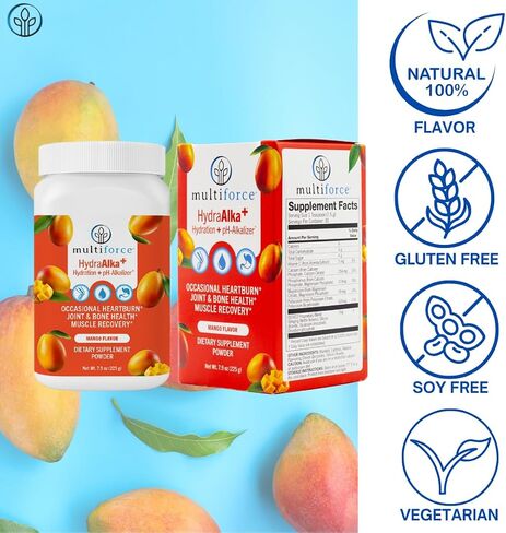 HydraAlka+ Premium Hydration Supplement | Alkalize & Hydrate with Electrolytes | Supports pH Balance, Non-Chronic Heartburn Relief, Muscle Recovery & Bone Health | 30 Servings, 3 Flavors in Saudi Arabia